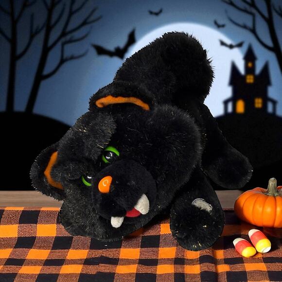 Dan Dee Scaredy Cat Animated Spinning Head and Meowing Stuffed Animal Cat - Picture 1 of 11